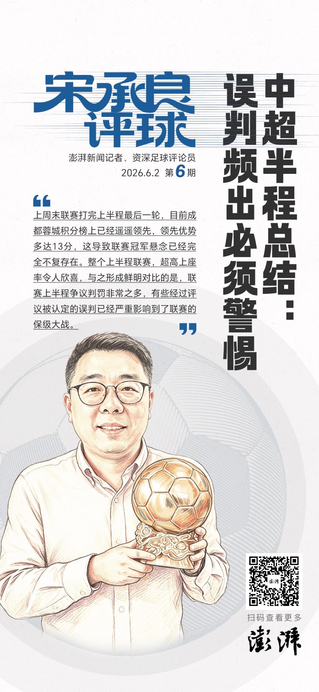 PG电子中国官网-宋承良评球｜中超半程后冠军失去悬念，争议判罚频出亟待改进
